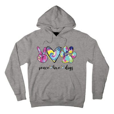 Peace Love Dogs Lover Puppy Paw Dog Tall Hoodie