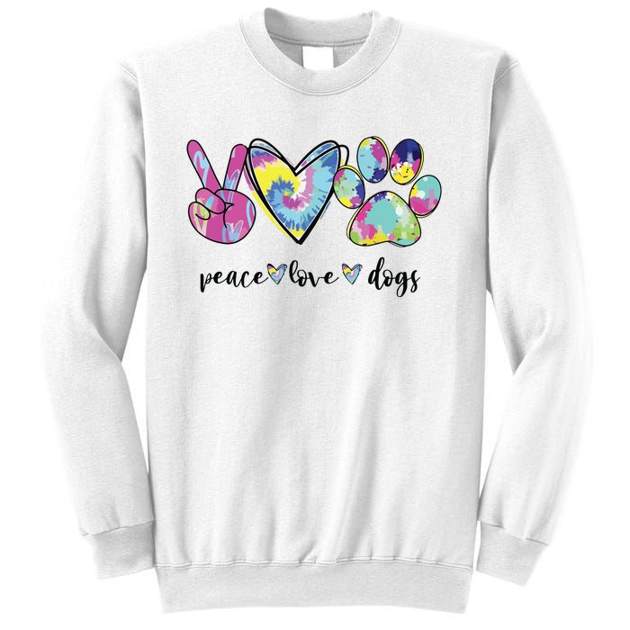 Peace Love Dogs Lover Puppy Paw Dog Sweatshirt