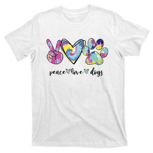 Peace Love Dogs Lover Puppy Paw Dog T-Shirt