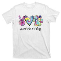 Peace Love Dogs Lover Puppy Paw Dog T-Shirt