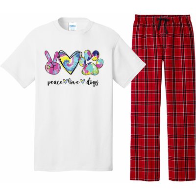 Peace Love Dogs Lover Puppy Paw Dog Pajama Set