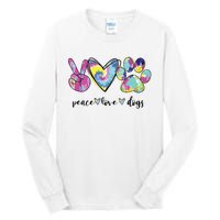 Peace Love Dogs Lover Puppy Paw Dog Tall Long Sleeve T-Shirt