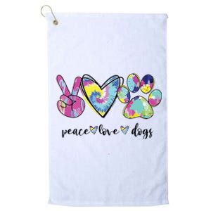 Peace Love Dogs Lover Puppy Paw Dog Platinum Collection Golf Towel