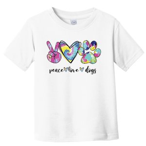 Peace Love Dogs Lover Puppy Paw Dog Toddler T-Shirt