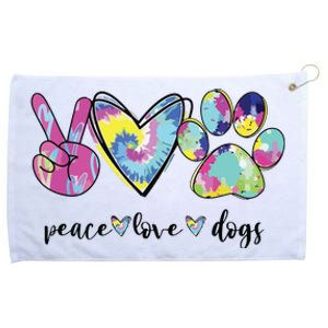 Peace Love Dogs Lover Puppy Paw Dog Grommeted Golf Towel