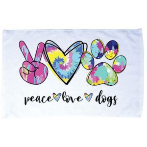 Peace Love Dogs Lover Puppy Paw Dog Microfiber Hand Towel