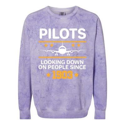 Pilots Looking Down On People Since 1903 Colorblast Crewneck Sweatshirt