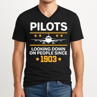 Pilots Looking Down On People Since 1903 V-Neck T-Shirt