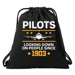 Pilots Looking Down On People Since 1903 Drawstring Bag