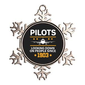 Pilots Looking Down On People Since 1903 Metallic Star Ornament