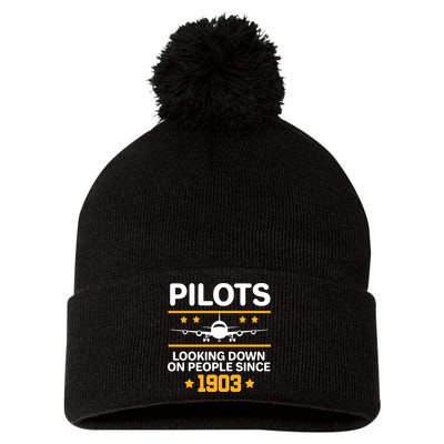 Pilots Looking Down On People Since 1903 Pom Pom 12in Knit Beanie