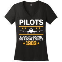 Pilots Looking Down On People Since 1903 Women's V-Neck T-Shirt