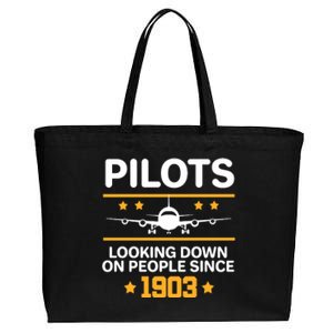 Pilots Looking Down On People Since 1903 Cotton Canvas Jumbo Tote