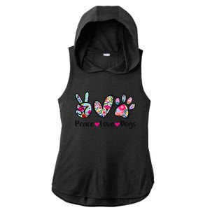 Peace Love Dogs Floral Dog Paw Dog Mom Cute Mothers Day Ladies PosiCharge Tri-Blend Wicking Draft Hoodie Tank