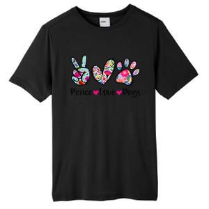 Peace Love Dogs Floral Dog Paw Dog Mom Cute Mothers Day Tall Fusion ChromaSoft Performance T-Shirt