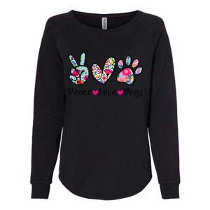 Peace Love Dogs Floral Dog Paw Dog Mom Cute Mothers Day Womens California Wash Sweatshirt