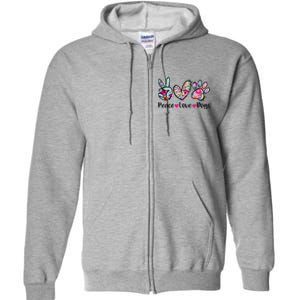 Peace Love Dogs Floral Dog Paw Dog Mom Cute Mothers Day Full Zip Hoodie