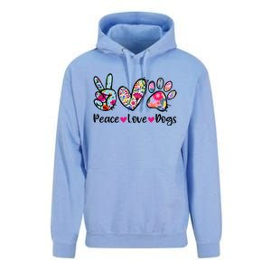 Peace Love Dogs Floral Dog Paw Dog Mom Cute Mothers Day Unisex Surf Hoodie