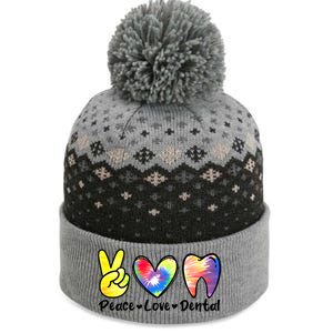 Peace Love Dental Gift Assistant Hygienist Dentist Gift The Baniff Cuffed Pom Beanie