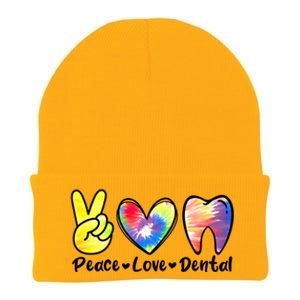 Peace Love Dental Gift Assistant Hygienist Dentist Gift Knit Cap Winter Beanie