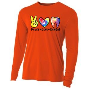 Peace Love Dental Gift Assistant Hygienist Dentist Gift Cooling Performance Long Sleeve Crew