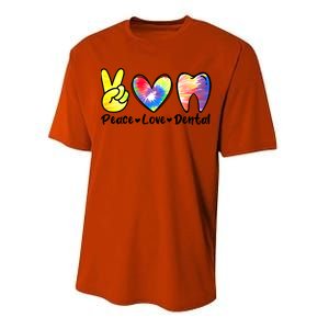 Peace Love Dental Gift Assistant Hygienist Dentist Gift Performance Sprint T-Shirt