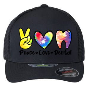 Peace Love Dental Gift Assistant Hygienist Dentist Gift Flexfit Unipanel Trucker Cap