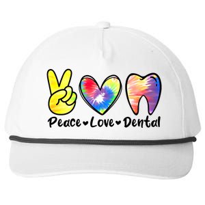 Peace Love Dental Gift Assistant Hygienist Dentist Gift Snapback Five-Panel Rope Hat