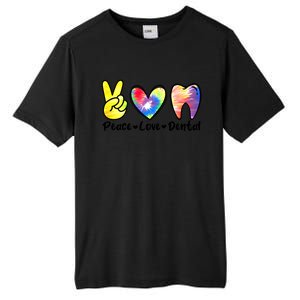 Peace Love Dental Gift Assistant Hygienist Dentist Gift Tall Fusion ChromaSoft Performance T-Shirt