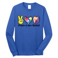 Peace Love Dental Gift Assistant Hygienist Dentist Gift Long Sleeve Shirt