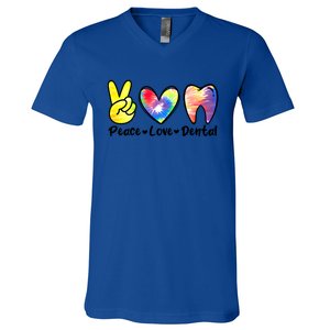 Peace Love Dental Gift Assistant Hygienist Dentist Gift V-Neck T-Shirt