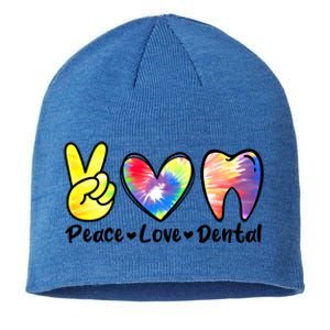 Peace Love Dental Gift Assistant Hygienist Dentist Gift Sustainable Beanie