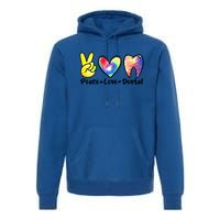 Peace Love Dental Gift Assistant Hygienist Dentist Gift Premium Hoodie