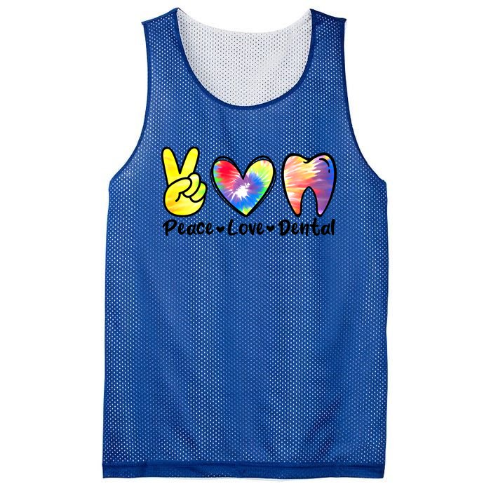 Peace Love Dental Gift Assistant Hygienist Dentist Gift Mesh Reversible Basketball Jersey Tank