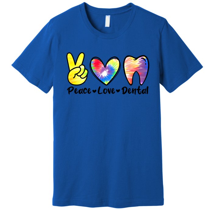 Peace Love Dental Gift Assistant Hygienist Dentist Gift Premium T-Shirt