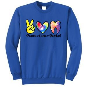 Peace Love Dental Gift Assistant Hygienist Dentist Gift Tall Sweatshirt