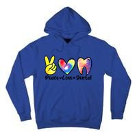 Peace Love Dental Gift Assistant Hygienist Dentist Gift Tall Hoodie