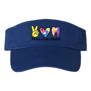 Peace Love Dental Gift Assistant Hygienist Dentist Gift Valucap Bio-Washed Visor