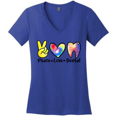 Peace Love Dental Gift Assistant Hygienist Dentist Gift Women's V-Neck T-Shirt