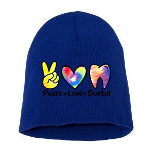 Peace Love Dental Gift Assistant Hygienist Dentist Gift Short Acrylic Beanie