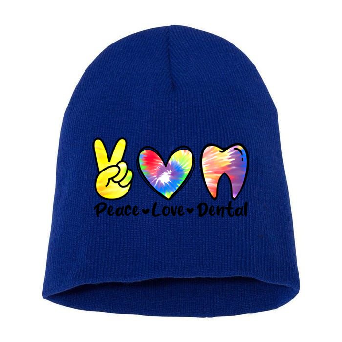 Peace Love Dental Gift Assistant Hygienist Dentist Gift Short Acrylic Beanie