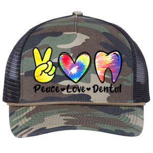 Peace Love Dental Gift Assistant Hygienist Dentist Gift Retro Rope Trucker Hat Cap