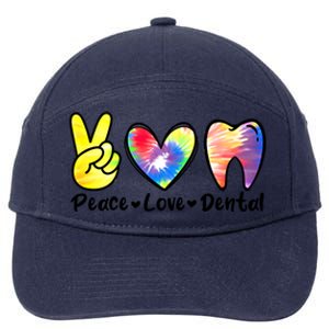 Peace Love Dental Gift Assistant Hygienist Dentist Gift 7-Panel Snapback Hat