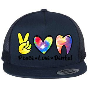 Peace Love Dental Gift Assistant Hygienist Dentist Gift Flat Bill Trucker Hat