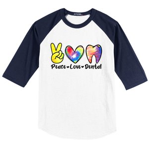 Peace Love Dental Gift Assistant Hygienist Dentist Gift Baseball Sleeve Shirt