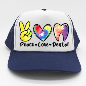 Peace Love Dental Gift Assistant Hygienist Dentist Gift Trucker Hat