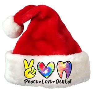 Peace Love Dental Gift Assistant Hygienist Dentist Gift Premium Christmas Santa Hat