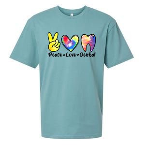 Peace Love Dental Gift Assistant Hygienist Dentist Gift Sueded Cloud Jersey T-Shirt