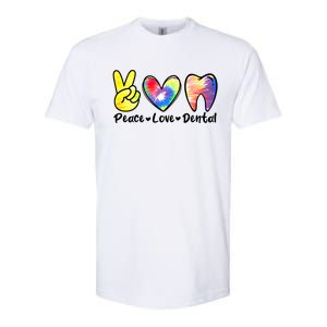 Peace Love Dental Gift Assistant Hygienist Dentist Gift Softstyle CVC T-Shirt