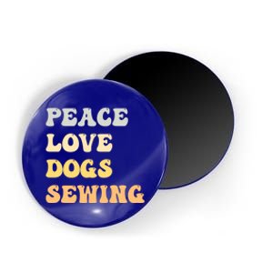 Peace Love Dogs Sewing Funny Retro Gift Magnet